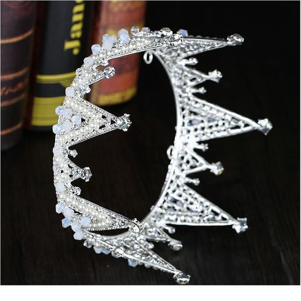 new handmade wedding round crown baroque rhinestone pearl crown party princess crown bride wedding hair accessor qyluro, Silver
new handmade wedding round crown baroque rhinestone pearl crown party princess crown bride wedding hair accessor qyluro, Silver