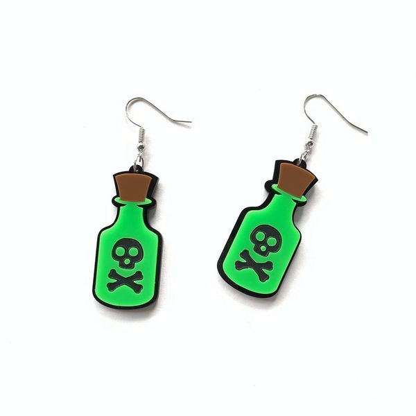 trendy witch skull poison bottle dangle earrings for women funny food green acrylic earring fashion jewelry party gifts, Silver
trendy witch skull poison bottle dangle earrings for women funny food green acrylic earring fashion jewelry party gifts, Silver