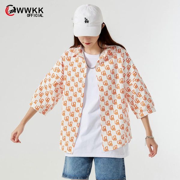 men's t-shirts wwkk english print summer men women button up shirt short sleeve harajuku streetwear clothes blouse graphic cardigan clo, White;black
men's t-shirts wwkk english print summer men women button up shirt short sleeve harajuku streetwear clothes blouse graphic cardigan clo, White;black