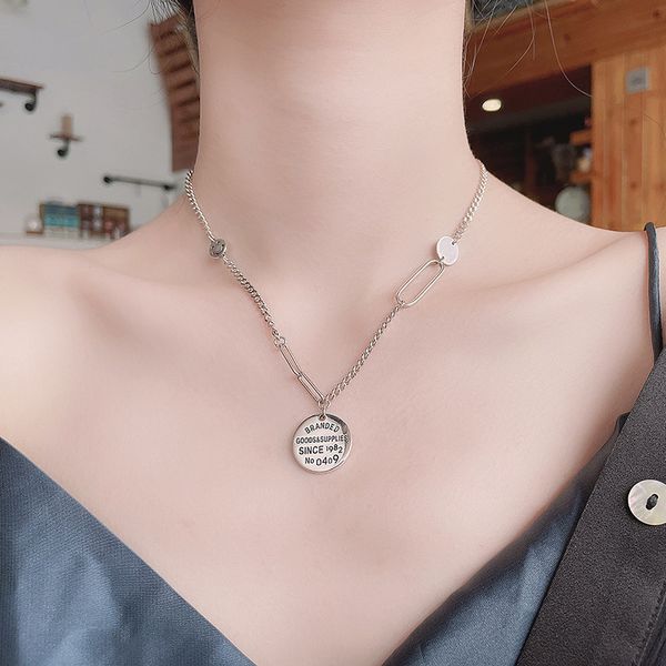 chaosheng s925 sterling silver splicing letter round brand necklace creative style fashion versatile cold wind clavicle chain
chaosheng s925 sterling silver splicing letter round brand necklace creative style fashion versatile cold wind clavicle chain