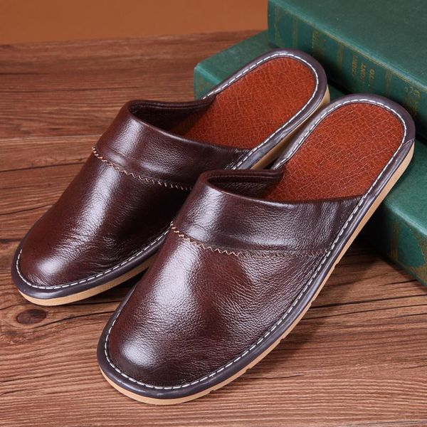 slippers men's genuine leather home couple's comfortable anti-slip for spring/autumn women's casual shoes, Black
slippers men's genuine leather home couple's comfortable anti-slip for spring/autumn women's casual shoes, Black
