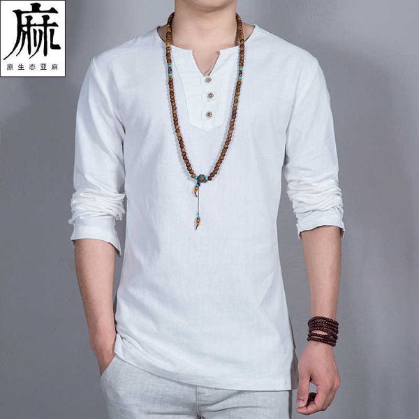men's long sleeve shirt cotton linen chine hemp linen shirt large men's, White;black
men's long sleeve shirt cotton linen chine hemp linen shirt large men's, White;black