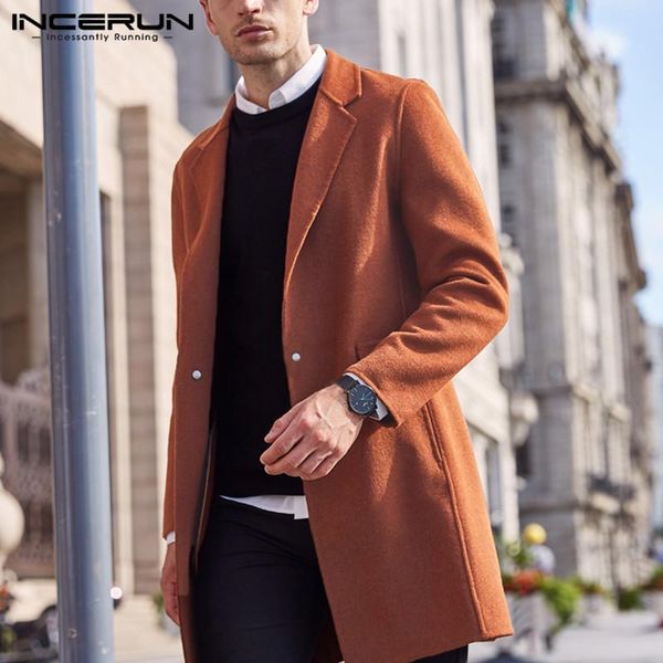 men's wool & blends incerun winter fashion men coats solid faux overcoats long sleeve jackets 2021 chic streetwear lapel trench 5xl, Black
men's wool & blends incerun winter fashion men coats solid faux overcoats long sleeve jackets 2021 chic streetwear lapel trench 5xl, Black
