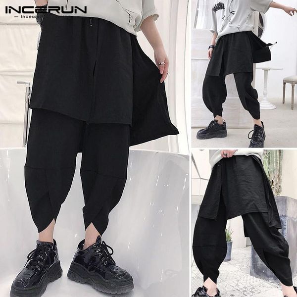 men's pants incerun 2021 men casual loose punk pantalones hombre streetwear harem solid joggers elastic waist irregular trousers, Black
men's pants incerun 2021 men casual loose punk pantalones hombre streetwear harem solid joggers elastic waist irregular trousers, Black
