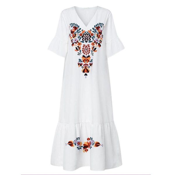 women summer vintage v neck short sleeve floral print large hem long loose dress short sleeve print large hem long loose dress, Black;gray
women summer vintage v neck short sleeve floral print large hem long loose dress short sleeve print large hem long loose dress, Black;gray