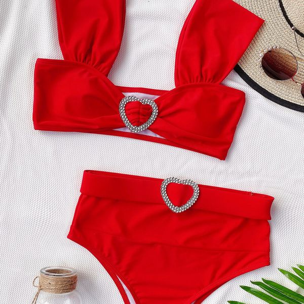 heart rhinestone bikini 2020 popular bikinis solid color lovely swim set two piece swimsuit for women high waist bathing suit, Gray
heart rhinestone bikini 2020 popular bikinis solid color lovely swim set two piece swimsuit for women high waist bathing suit, Gray
