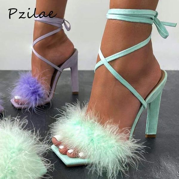 sandals pzilae 2021 summer fashion purple green feather ankle strap women's high heels 11cm female party shoes, Black
sandals pzilae 2021 summer fashion purple green feather ankle strap women's high heels 11cm female party shoes, Black