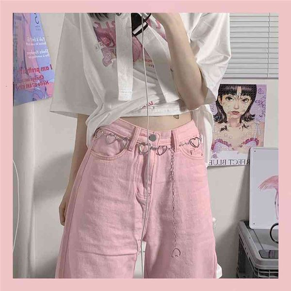 women's jeans todos os jogos moda kawaii denim rosa solto perna larga calças brim femininas cintura alta coração corrente verão fino ca, Blue
women's jeans todos os jogos moda kawaii denim rosa solto perna larga calças brim femininas cintura alta coração corrente verão fino ca, Blue