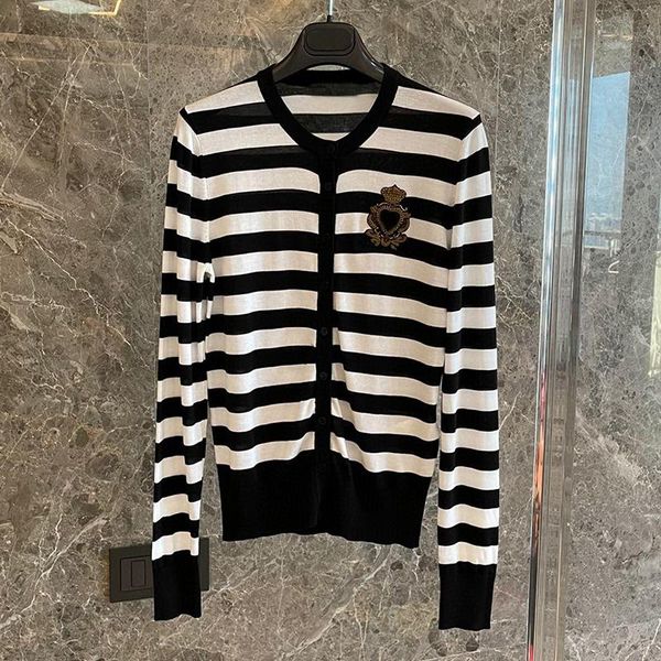 vintage knit cardigan women long sleeve sweater coat casual striped knitted sweater cardigan, White
vintage knit cardigan women long sleeve sweater coat casual striped knitted sweater cardigan, White