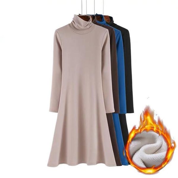 casual dresses warm autumn fleece plus size long sleeved turtleneck velvet dress office lady winter basic 5xl 6xl 7xl, Black;gray
casual dresses warm autumn fleece plus size long sleeved turtleneck velvet dress office lady winter basic 5xl 6xl 7xl, Black;gray