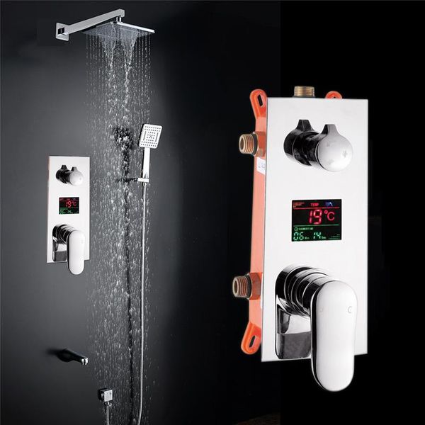 3 functions bathroom shower set led digital display shower mixer concealed faucet 10 inch rainfall head
3 functions bathroom shower set led digital display shower mixer concealed faucet 10 inch rainfall head
