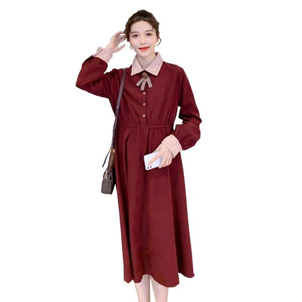 maternity dresses red dress long sleeve turn-down collar bow corduroy fashion pregnant woman year party wedding clothes, White
maternity dresses red dress long sleeve turn-down collar bow corduroy fashion pregnant woman year party wedding clothes, White