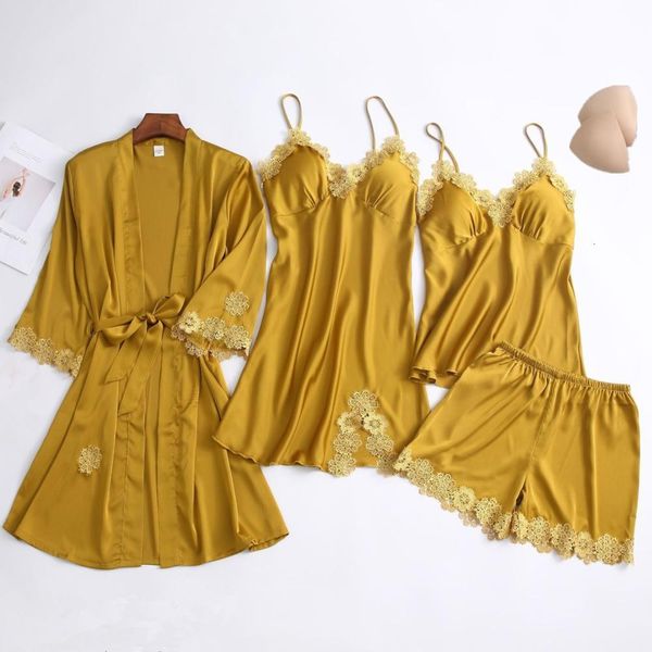 2020 spring summer women silk pajamas sets 4 pieces female spaghetti strap satin pyjamas with chest pads pijama sleepwear, Black;red
2020 spring summer women silk pajamas sets 4 pieces female spaghetti strap satin pyjamas with chest pads pijama sleepwear, Black;red