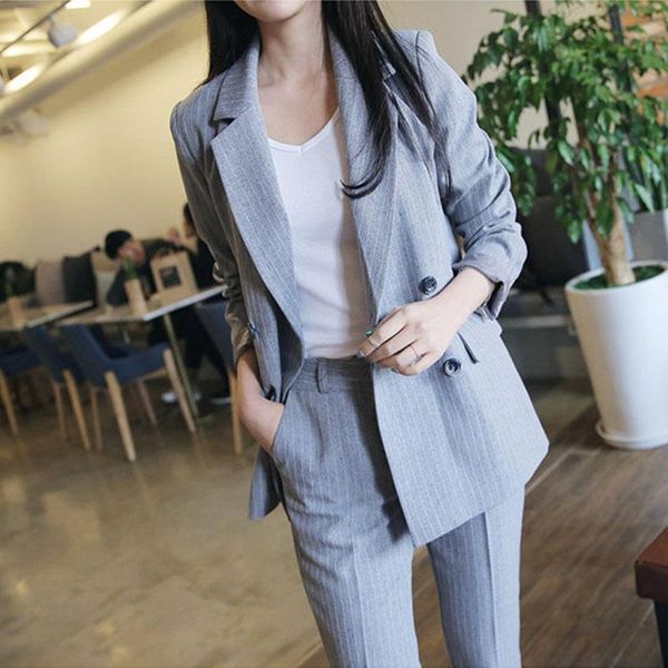 two piece dress fashion autumn spring fit slim women pant suit striped grey notched blazer jacket & 2021 office suits female sets, White
two piece dress fashion autumn spring fit slim women pant suit striped grey notched blazer jacket & 2021 office suits female sets, White