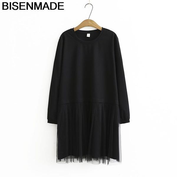 casual dresses bisenmade oversize women's autumn round neck and versatile hem mesh stitching dress, Black;gray
casual dresses bisenmade oversize women's autumn round neck and versatile hem mesh stitching dress, Black;gray