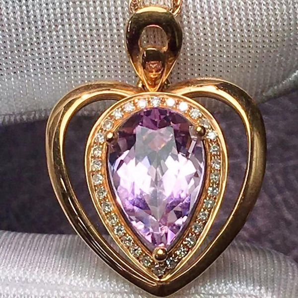 fine real pure 18 k rose gold jewelry 100% natural kunzite gemstones 3.8ct diamonds pendant neckalces for women, Silver
fine real pure 18 k rose gold jewelry 100% natural kunzite gemstones 3.8ct diamonds pendant neckalces for women, Silver