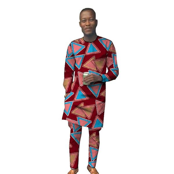 senator fashion men's african suit traditional pattern wax print long sleeve +trousers male sets, Red
senator fashion men's african suit traditional pattern wax print long sleeve +trousers male sets, Red