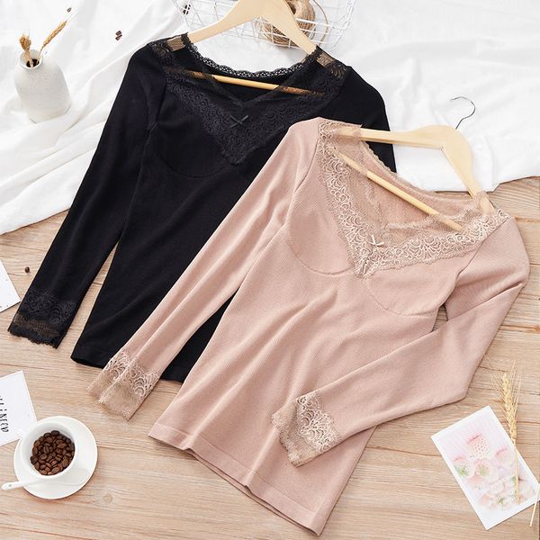 new 2021 autumn winter thicken warm female plus veet pullovers blouse lace v-neck long sleeve slim body clothing a42246ri, Black;pink
new 2021 autumn winter thicken warm female plus veet pullovers blouse lace v-neck long sleeve slim body clothing a42246ri, Black;pink