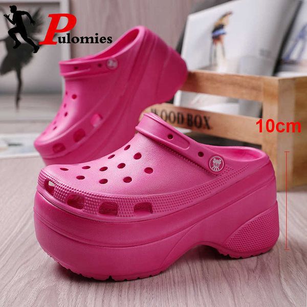 pulomies summer women slippers super high 10cm platform outdoor garden shoes pool sandals bathroom flip flops beach slippers y0721, Black
pulomies summer women slippers super high 10cm platform outdoor garden shoes pool sandals bathroom flip flops beach slippers y0721, Black