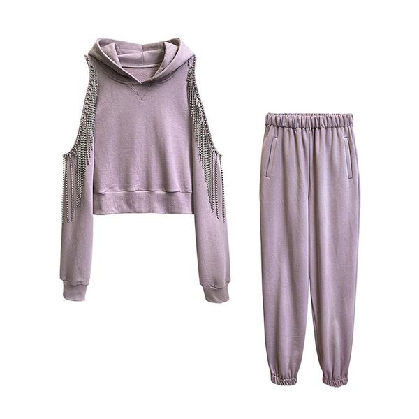 sondr informal two piece women's wear, long sleeve sweatshirt and crew neck, sports pants, women's wear, fall 2021, White 
sondr informal two piece women's wear, long sleeve sweatshirt and crew neck, sports pants, women's wear, fall 2021, White