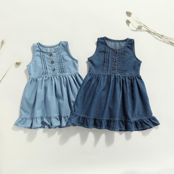 girl's dresses summer sweet cute kids dress girls solid color ruffled button round neck sleeveless for dark blue/light blue 1-6 years, Red;yellow
girl's dresses summer sweet cute kids dress girls solid color ruffled button round neck sleeveless for dark blue/light blue 1-6 years, Red;yellow