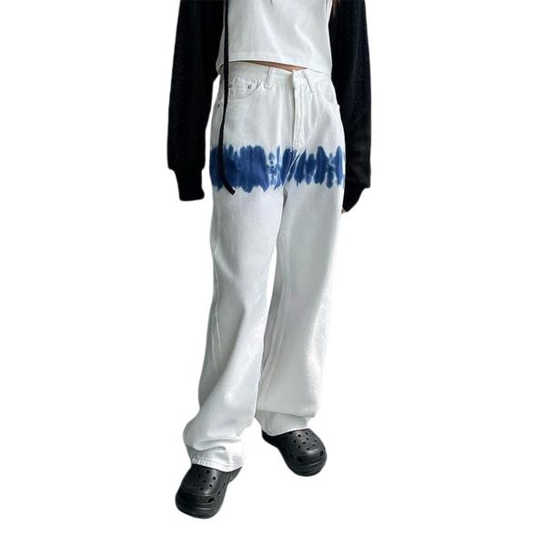 women's jeans women clothing casual wide leg vintage high waist striped tie dye print loose denim pants, Blue
women's jeans women clothing casual wide leg vintage high waist striped tie dye print loose denim pants, Blue