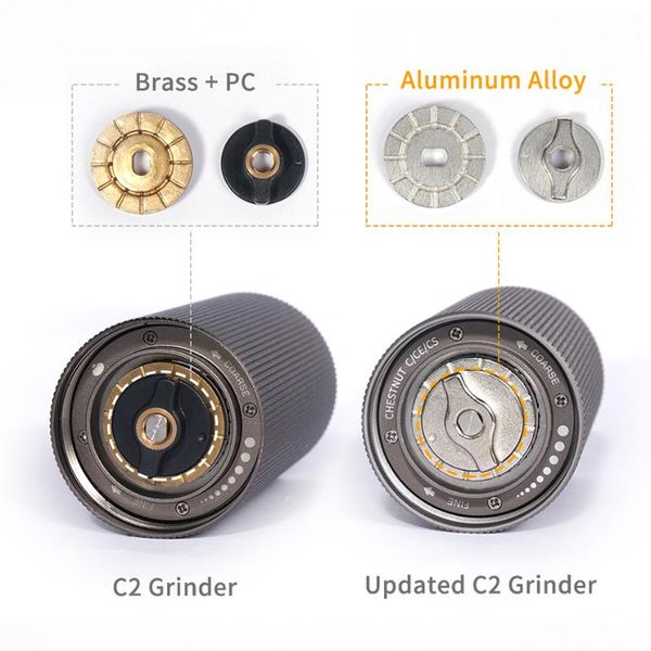 manual coffee grinders c2 grinder portable hand grind machine mill with double bearing positioning
manual coffee grinders c2 grinder portable hand grind machine mill with double bearing positioning