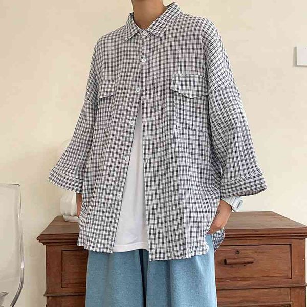 men's casual shirts summer plaid fashion retro streetwear korean loose short-sleeved s five-point sleeve fphb, White;black
men's casual shirts summer plaid fashion retro streetwear korean loose short-sleeved s five-point sleeve fphb, White;black