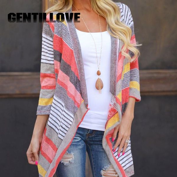 women's knits & tees autumn striped women cardigan stitching loose casual vintage long sleeve lady coat knitted cropped sweater irregul, White
women's knits & tees autumn striped women cardigan stitching loose casual vintage long sleeve lady coat knitted cropped sweater irregul, White