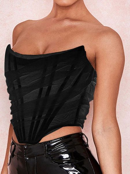 women's strapless breathable slotted collar short stylish fashionable women strapless slim bra streetwear bandeau, White;black
women's strapless breathable slotted collar short stylish fashionable women strapless slim bra streetwear bandeau, White;black
