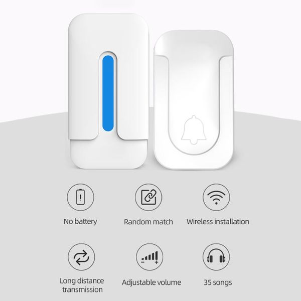 doorbells ml-a2 35 chimes waterproof cordless door bell self powered wireless doorbell flash home smart
doorbells ml-a2 35 chimes waterproof cordless door bell self powered wireless doorbell flash home smart