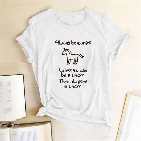 always be yourself unicorn men letter print casual femme tee korean style ropa para, White;black
always be yourself unicorn men letter print casual femme tee korean style ropa para, White;black