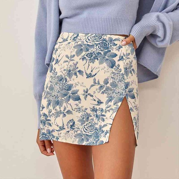 high waist side slit womens skirts mini vintage floral print summer women clothes back zipper short, Black
high waist side slit womens skirts mini vintage floral print summer women clothes back zipper short, Black