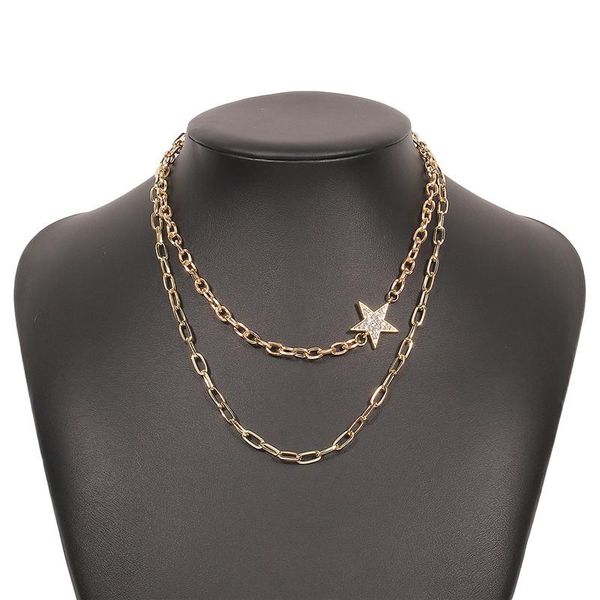 chokers 2021 fashion double-layer gold chains statement necklaces for women star choker necklace accessories luxury femme collares, Golden;silver
chokers 2021 fashion double-layer gold chains statement necklaces for women star choker necklace accessories luxury femme collares, Golden;silver