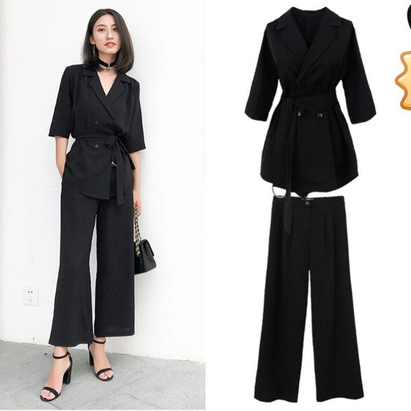 pant woman chffion suits office lady sets workwear double breasted belted black blazer jacket & trousers piece set female, White
pant woman chffion suits office lady sets workwear double breasted belted black blazer jacket & trousers piece set female, White