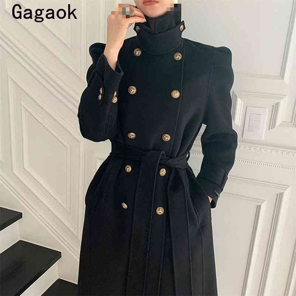 korean chic blends temperament elegant winter stand double-breasted thickened long clothes fashion warm coats 210531, Black
korean chic blends temperament elegant winter stand double-breasted thickened long clothes fashion warm coats 210531, Black