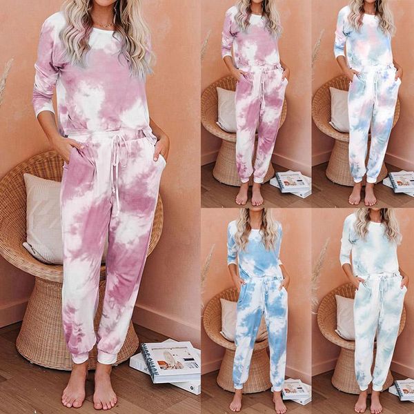women 2pcs/set tie-dye sweatsuit set long sleeve pullover and drawstring sweatpants set for spring eig88, Gray
women 2pcs/set tie-dye sweatsuit set long sleeve pullover and drawstring sweatpants set for spring eig88, Gray