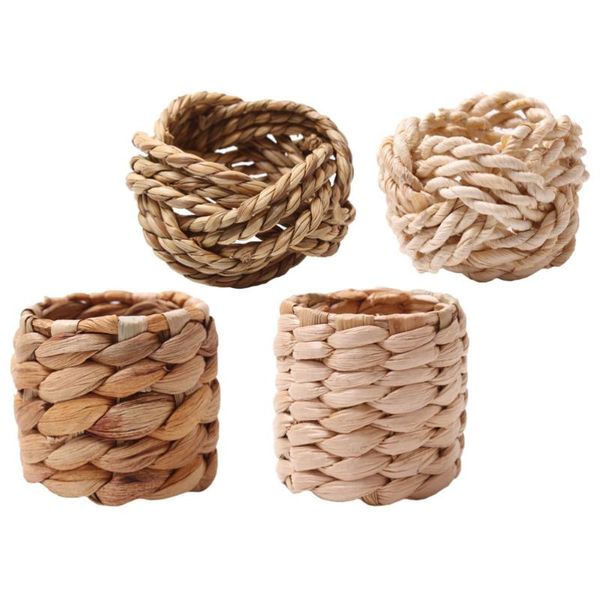 napkin rings 4pcs natural holders woven buckles decorative holder