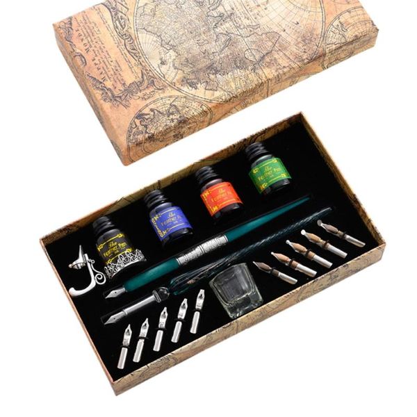 vintage dip pens fountain writing ink 10 nibs pen holder gift box calligraphy q1jc
vintage dip pens fountain writing ink 10 nibs pen holder gift box calligraphy q1jc