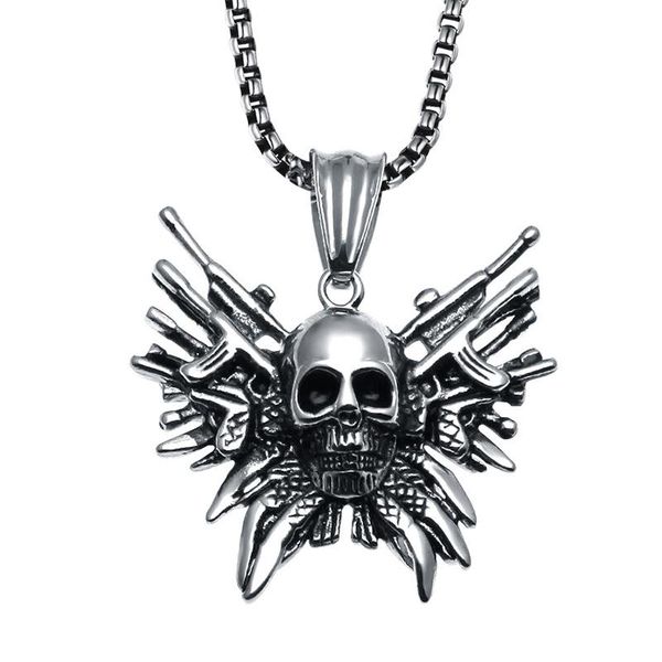 pendant necklaces necklace mens big skull stainless steel chain buccaneer hip hop skeleton jewelry on the neck wholesale, Silver
pendant necklaces necklace mens big skull stainless steel chain buccaneer hip hop skeleton jewelry on the neck wholesale, Silver