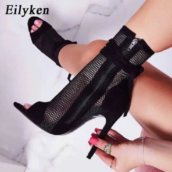 eilyken summer zipper boots sandals black mesh peep toe lace up women shoes high heel 11.5cm thin heel ladies boots y0914
eilyken summer zipper boots sandals black mesh peep toe lace up women shoes high heel 11.5cm thin heel ladies boots y0914