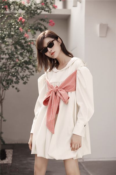 2021 new autumn women long sleeve bow tie loose beige causal mini korean fashion clothing 0gza, Black;gray
2021 new autumn women long sleeve bow tie loose beige causal mini korean fashion clothing 0gza, Black;gray