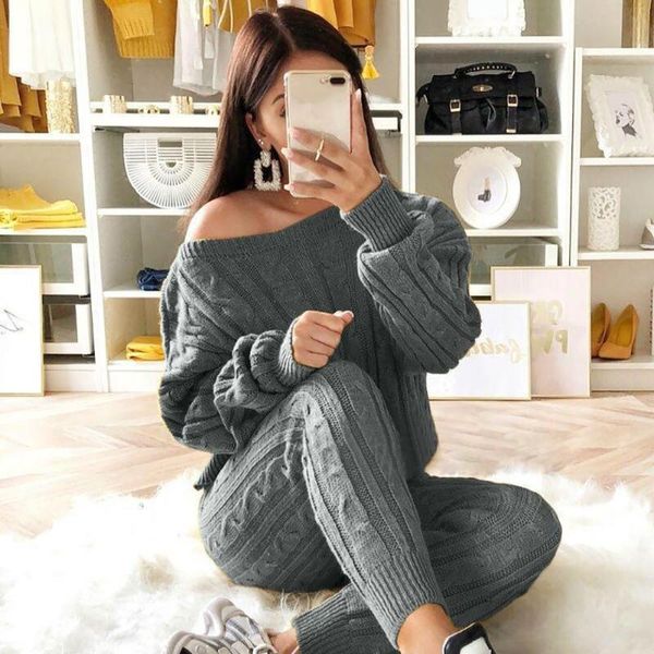 women's jeans women autumn winter two piece set knit outfit sweater jumpers pants trousers, Blue
women's jeans women autumn winter two piece set knit outfit sweater jumpers pants trousers, Blue