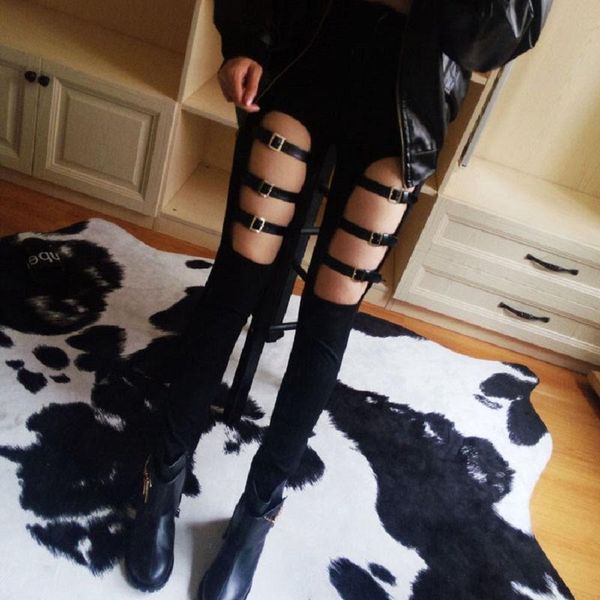 women's pants & capris gothic rock punk women black dancer female trousers elastic pu leather buckle hollow out skinny pencil, Black;white
women's pants & capris gothic rock punk women black dancer female trousers elastic pu leather buckle hollow out skinny pencil, Black;white