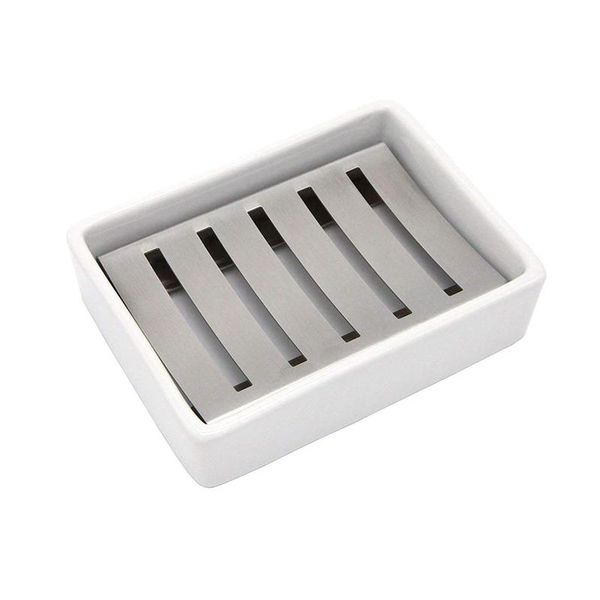 ceramic soap dish stainless steel soap holder for bathroom and shower double layer draining box
ceramic soap dish stainless steel soap holder for bathroom and shower double layer draining box