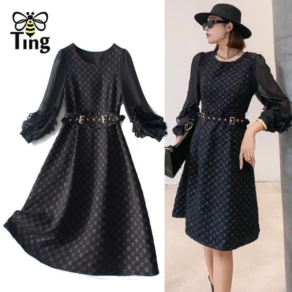 casual dresses tingfly vintage elegant women winter autumn fashion chic black dress with belt a line knee length vestido large size robe, Black;gray
casual dresses tingfly vintage elegant women winter autumn fashion chic black dress with belt a line knee length vestido large size robe, Black;gray