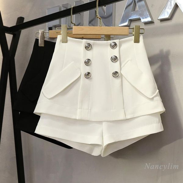 women's shorts summer 2021 design double breasted high waist slimming a- line wide leg casual short mujer white black
women's shorts summer 2021 design double breasted high waist slimming a- line wide leg casual short mujer white black