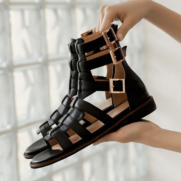 2021 summer new women sandals women genuine leather fish mouth gladiator sandals female fashion cow leather hademade sandals, Black
2021 summer new women sandals women genuine leather fish mouth gladiator sandals female fashion cow leather hademade sandals, Black