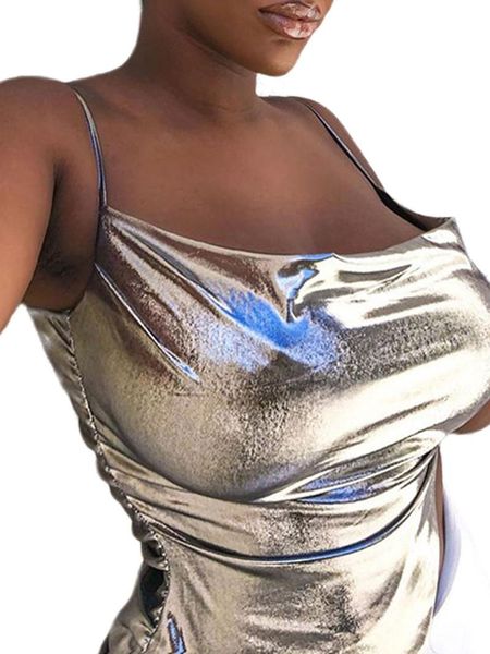 women's tanks & camis fashion shine silver slim sleeveless camisole smooth texture irregular pleated vest for party dating club wear, White
women's tanks & camis fashion shine silver slim sleeveless camisole smooth texture irregular pleated vest for party dating club wear, White