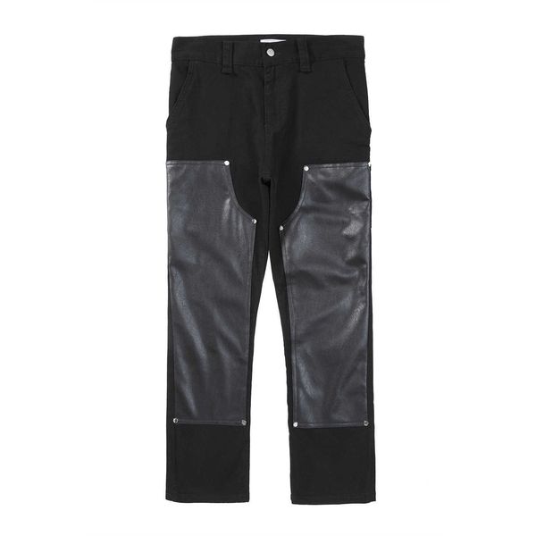 men's 2021 men's and women's leisure sports travel pocket straight splicing pu leather pants single, Black
men's 2021 men's and women's leisure sports travel pocket straight splicing pu leather pants single, Black